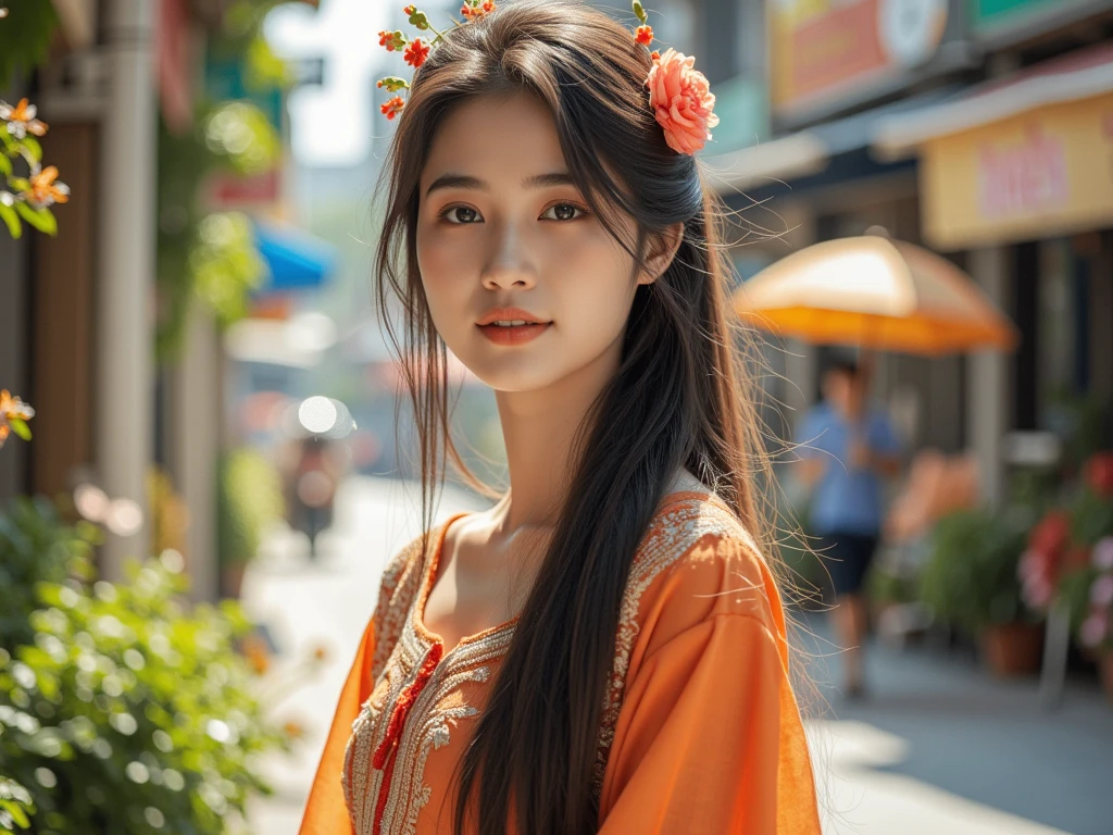 Thai woman in the streets of Bangkok