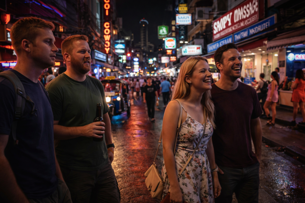 Foreign tourists in red light district