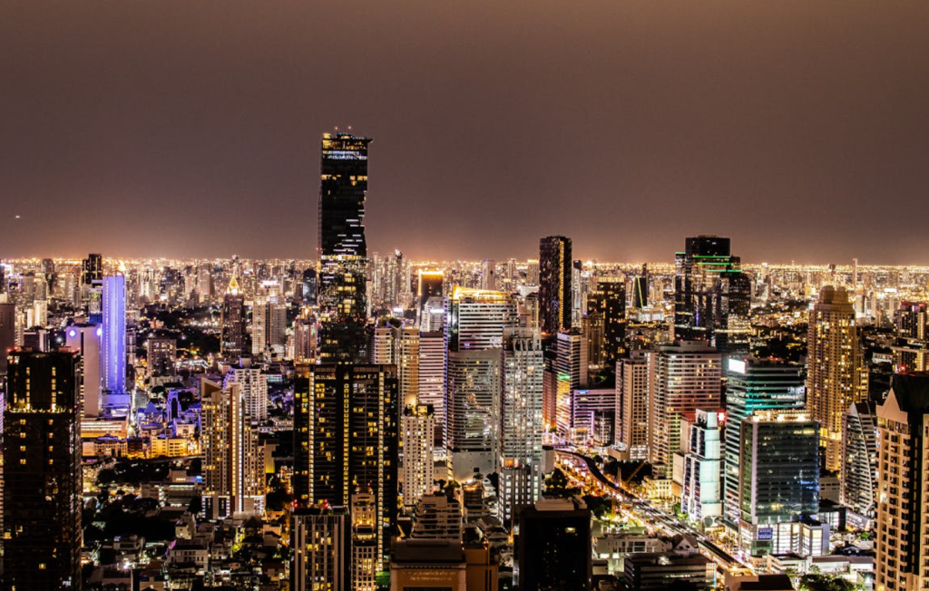Bangkok skyline at night